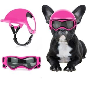Pink Dog Helmet and Goggles Set